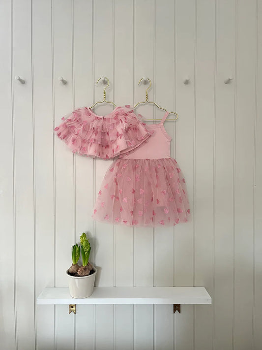 BOB & BLOSSOM Tutu Dress - Pink/Pink Hearts