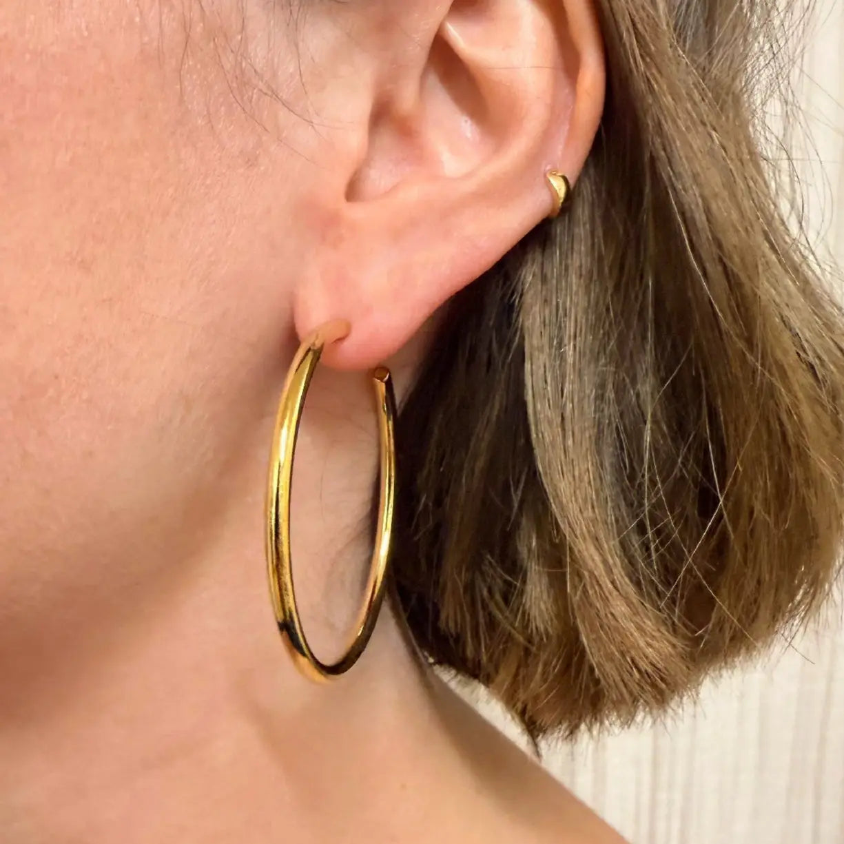 Little Nell Everyday Large Classic Hoops - Gold
