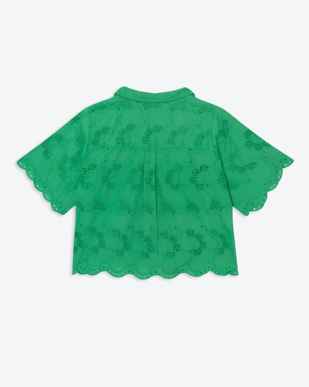 Low Green Broderie Boxy Shirt