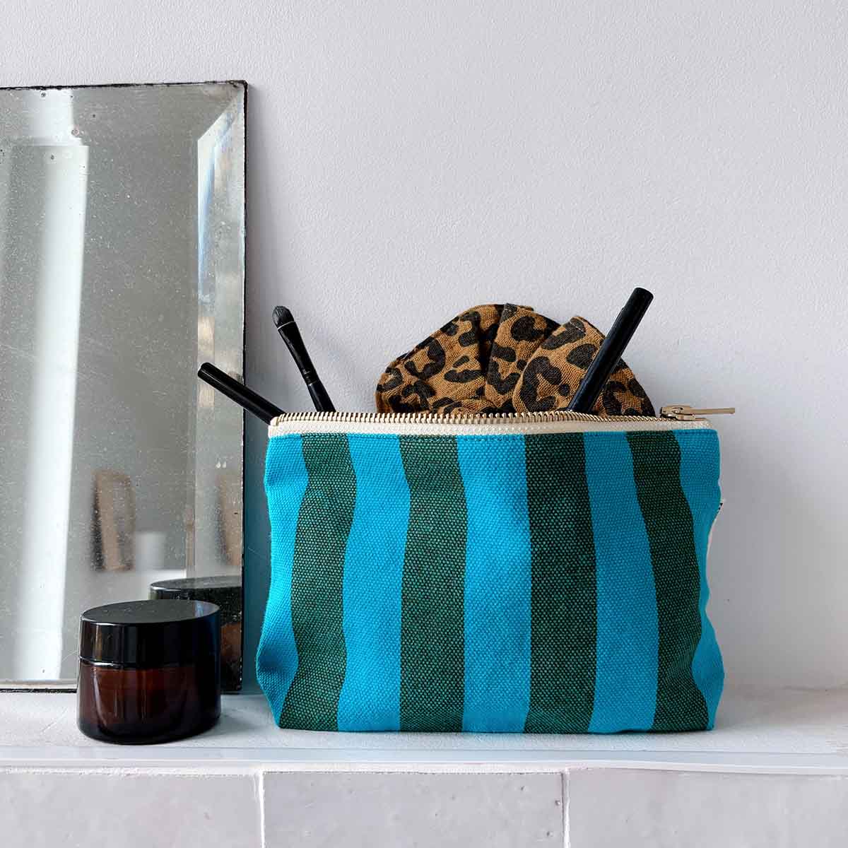 ROSE IN APRIL Small Bag - Green/Turq Stripes