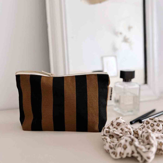 ROSE IN APRIL Small Bag - Black/Tan Stripes