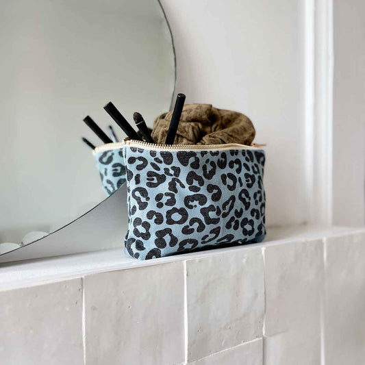 ROSE IN APRIL Small Bag - Grey Blue Leopard