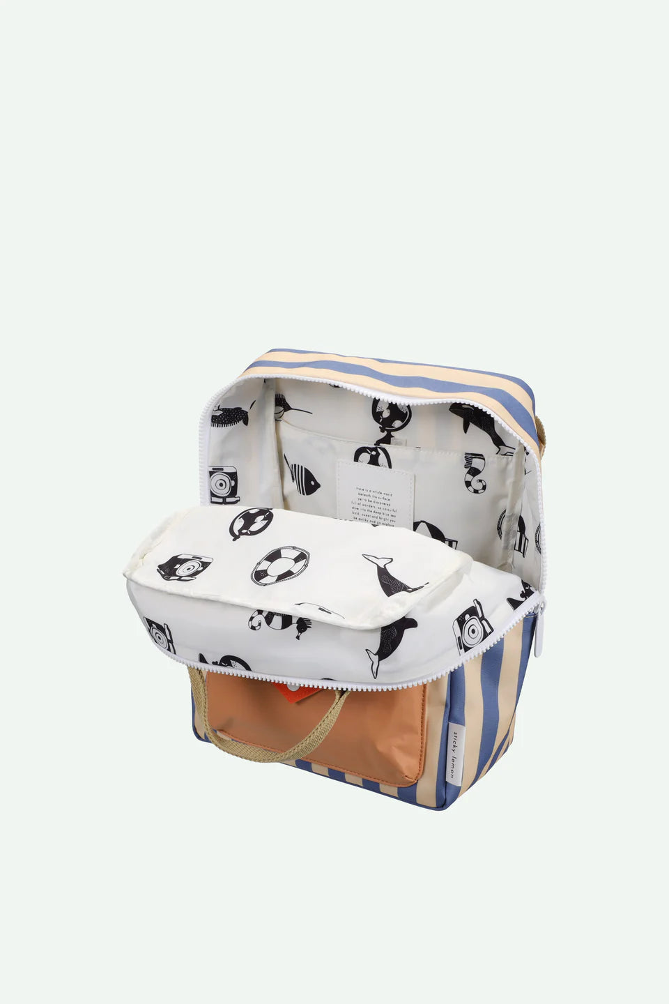 STICKY LEMON Backpack - Medium - Envelope Blue Stripes