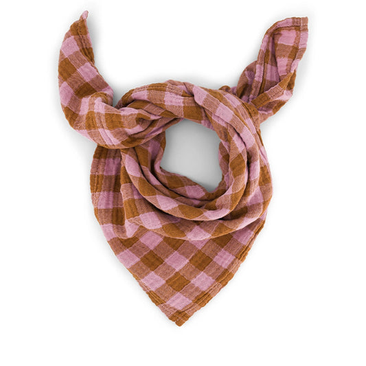 ROSE IN APRIL Swaddle - Caramel/Lilac Gingham