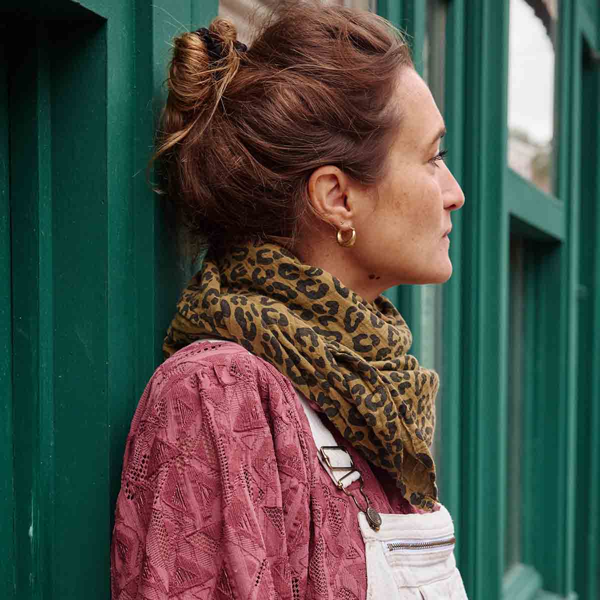 ROSE IN APRIL Swaddle - Leopard Print Caramel