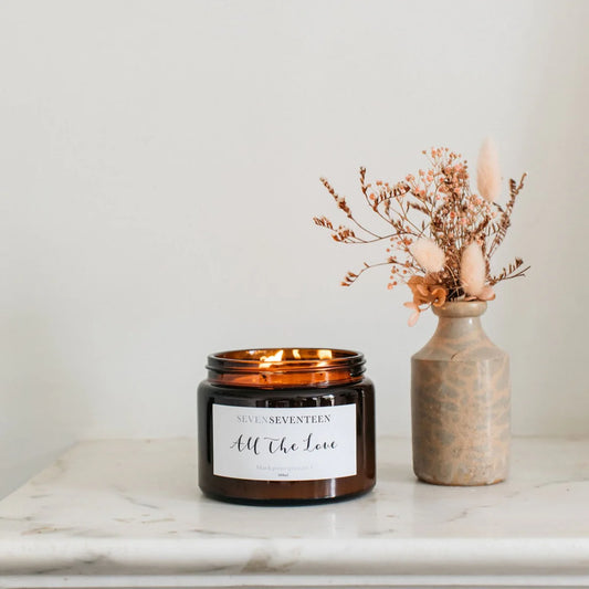 SEVENSEVENTEEN Large Candle - All The Love/Black Pomegranate