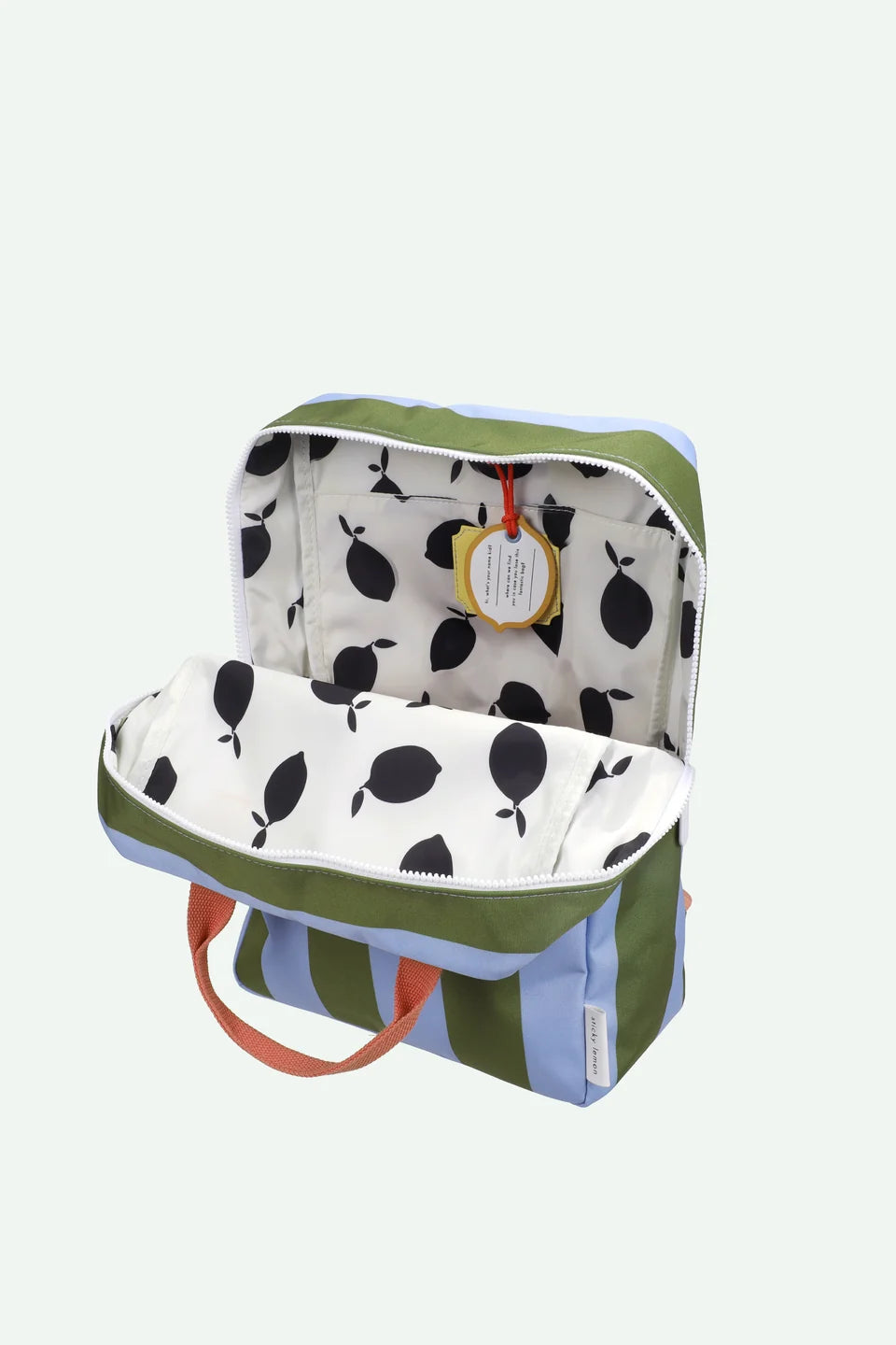 STICKY LEMON Backpack - Large - Stripes -  tickling grass + cloud blue