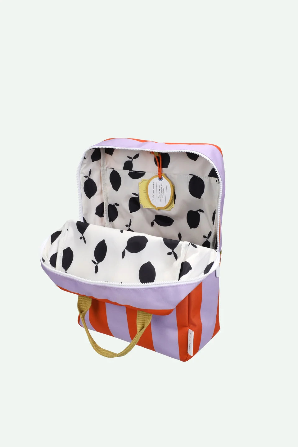 STICKY LEMON Backpack - Large - Stripes -  campfire orange + dewy lilac