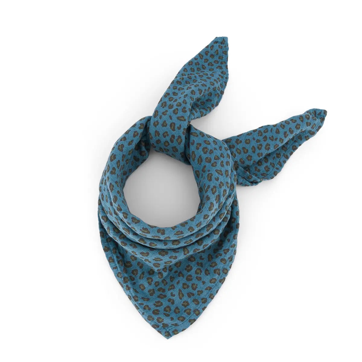 ROSE IN APRIL Swaddle - Mini Leopard Blue Jean