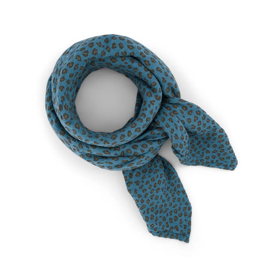 ROSE IN APRIL Swaddle - Mini Leopard Blue Jean