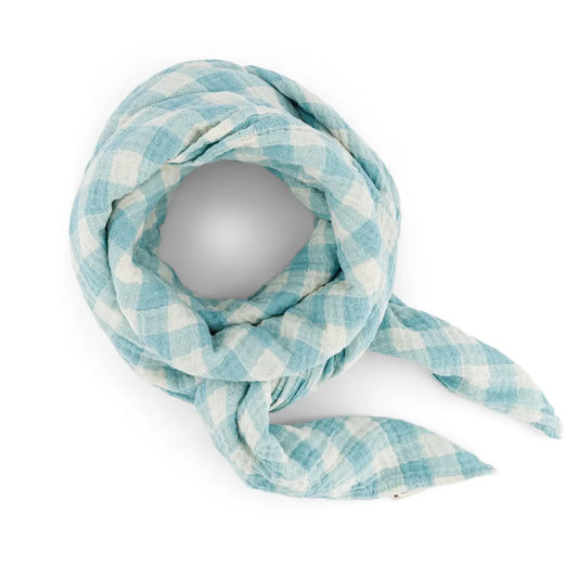 ROSE IN APRIL Swaddle - Blue/Cream Gingham