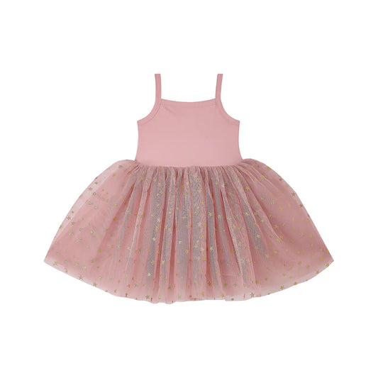 BOB & BLOSSOM Tutu Dress - Vintage Pink and gold stars
