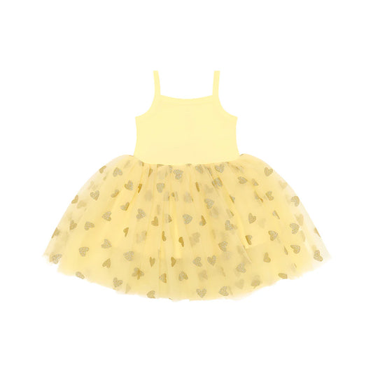 BOB & BLOSSOM Tutu Dress - Yellow and Gold Hearts