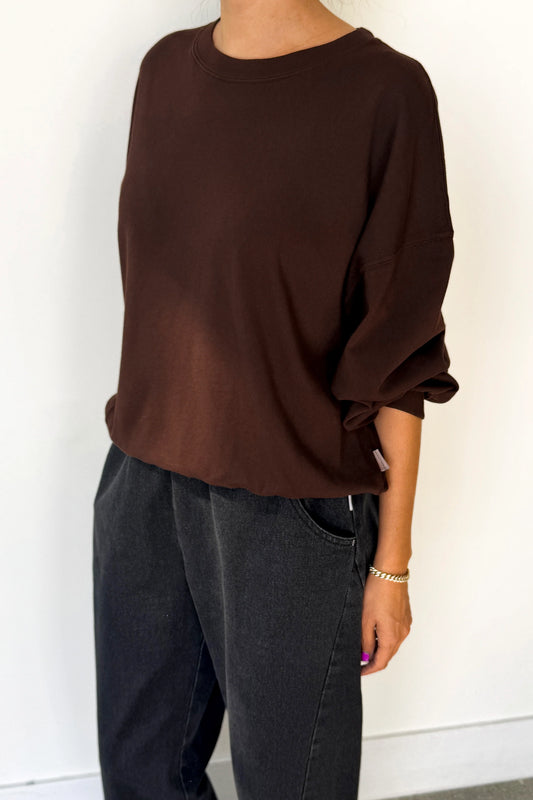 LE BON SHOPPE Cali Jersey Sweatshirt - Brown