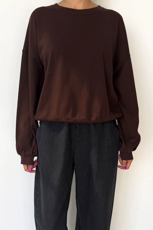 LE BON SHOPPE Cali Jersey Sweatshirt - Brown