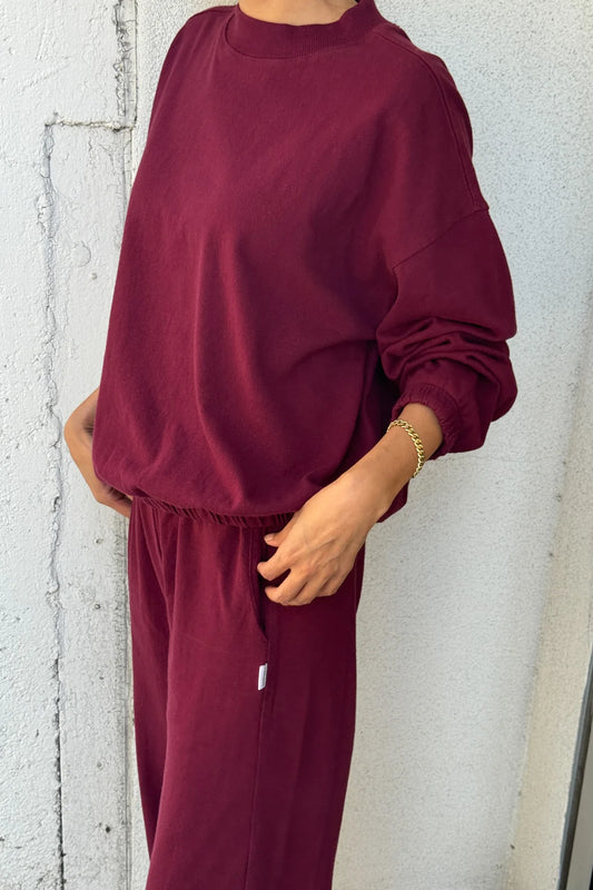 LE BON SHOPPE Daisy Long Sleeve Top - Cabernet