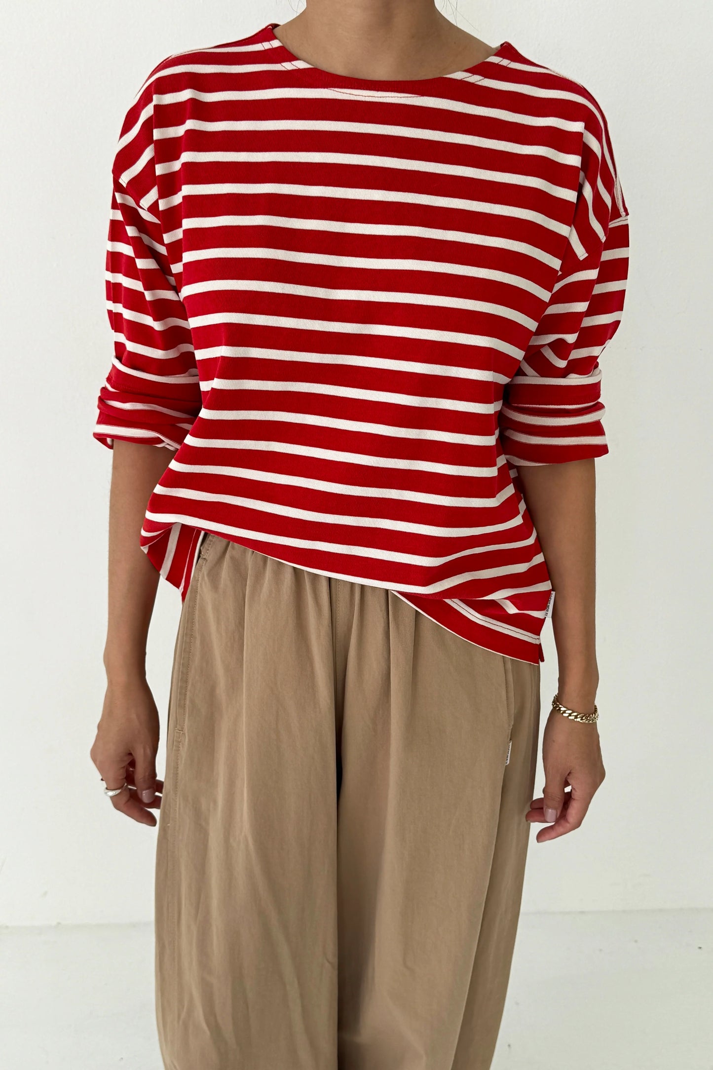 LE BON SHOPPE Sailor Top - White Stripe On Red