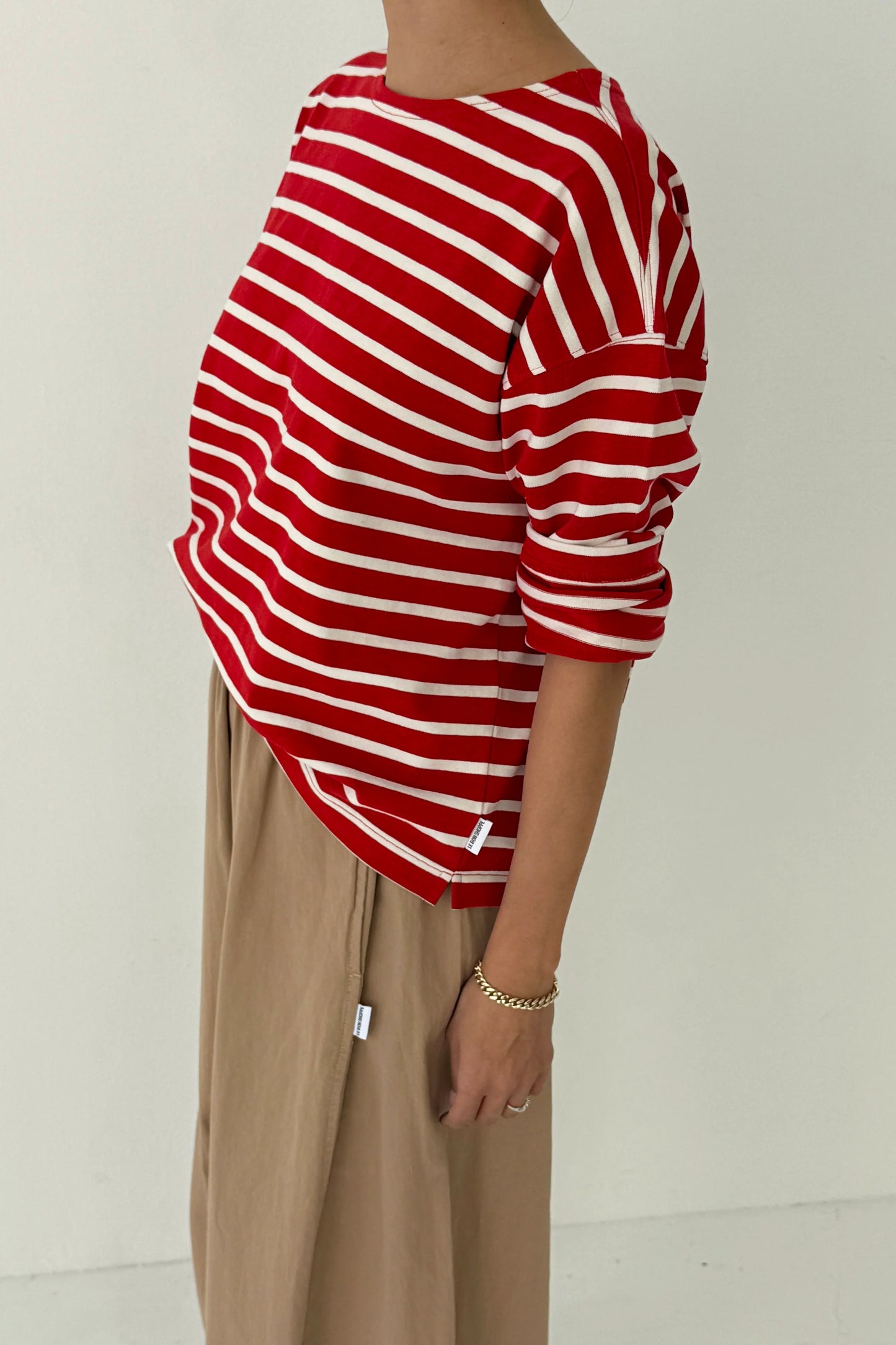 LE BON SHOPPE Sailor Top - White Stripe On Red