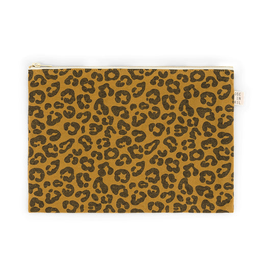 ROSE IN APRIL Large Pouch Bag - Caramel Leopard