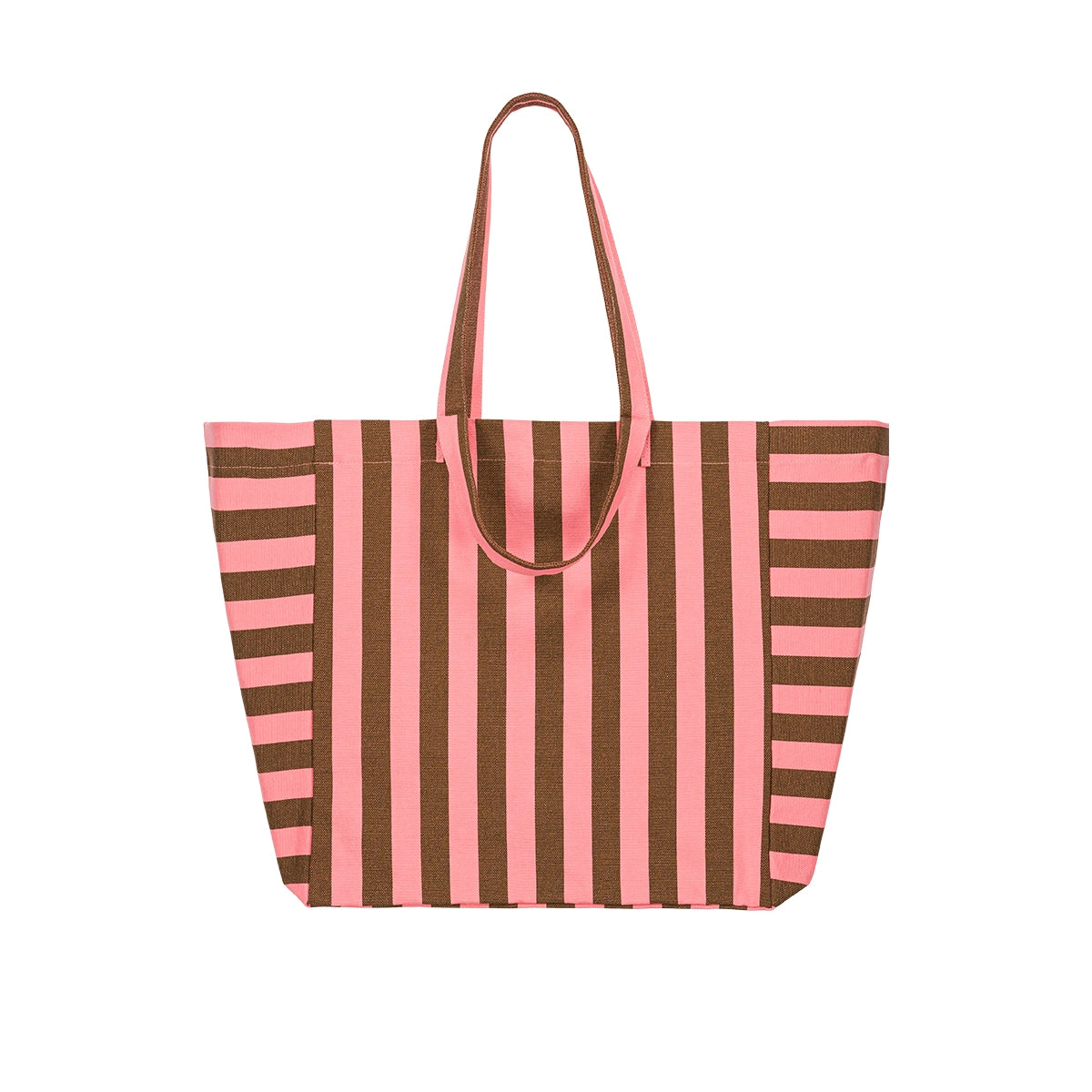 ROSE IN APRIL Tote Bag - Pink/Olive Stripes