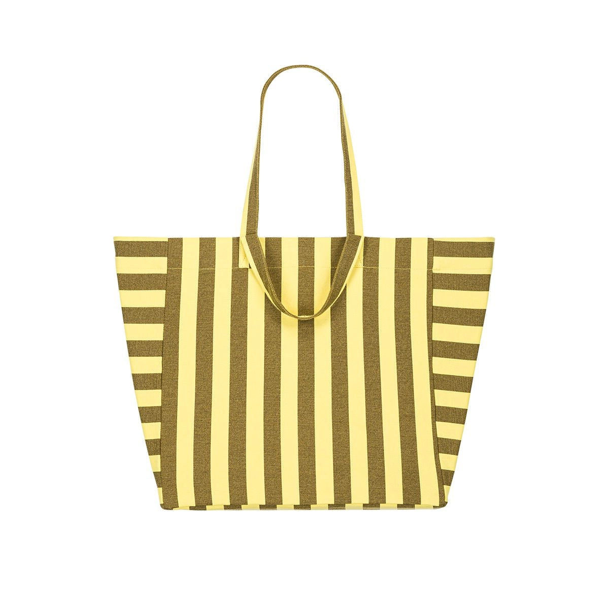 ROSE IN APRIL Tote Bag - Yellow/Olive Stripes