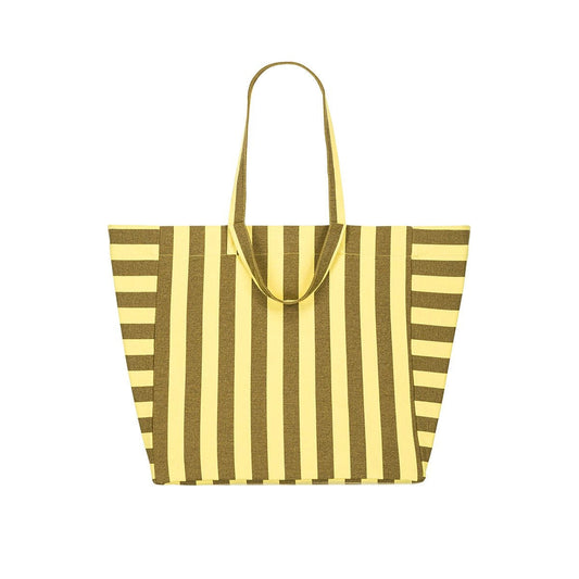 ROSE IN APRIL Tote Bag - Yellow/Olive Stripes