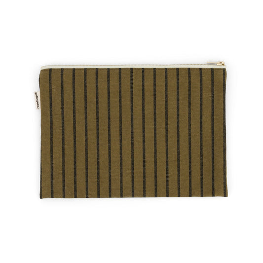 ROSE IN APRIL Flat Bag - Olive Stripes