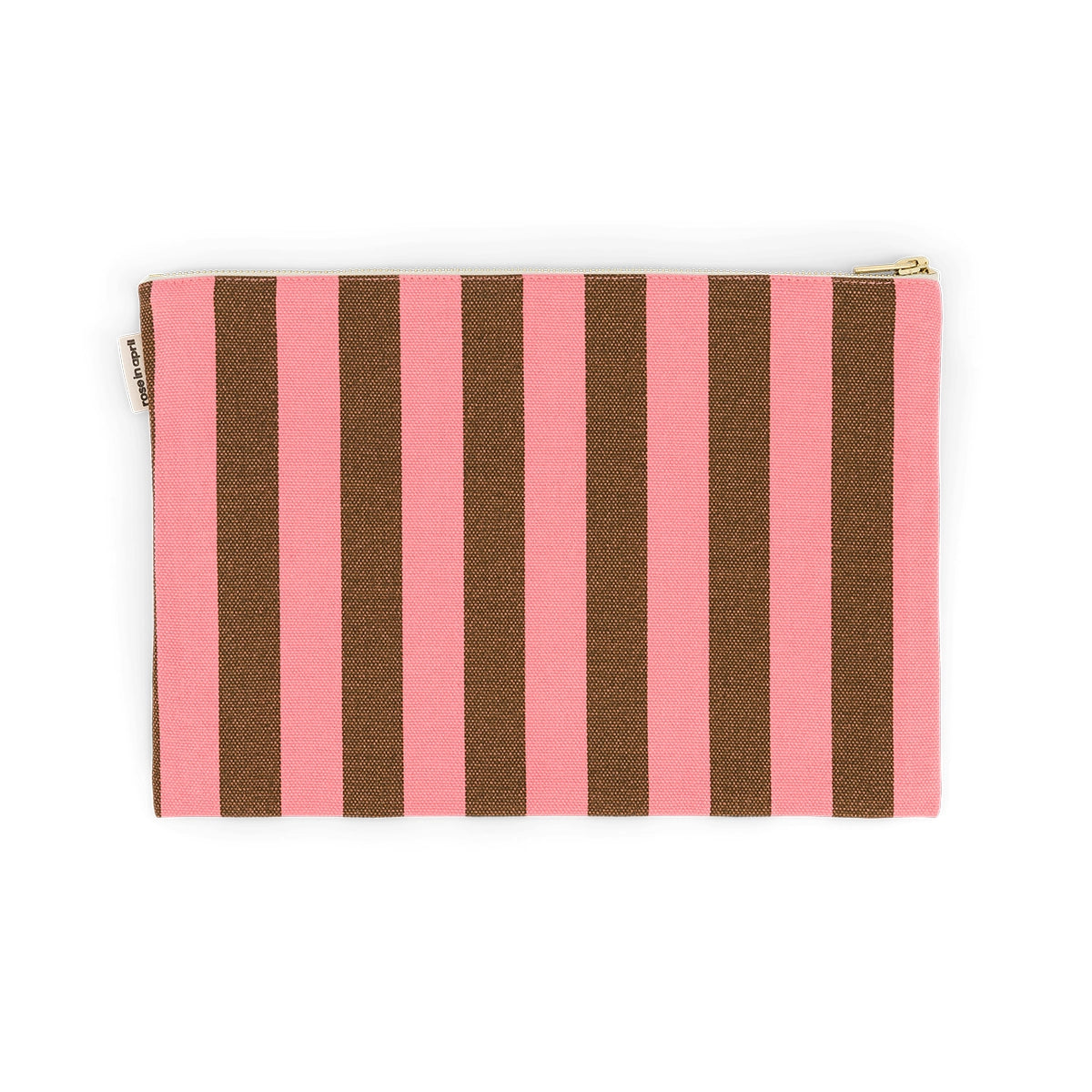 ROSE IN APRIL Flat Bag - Pink/Olive Stripes