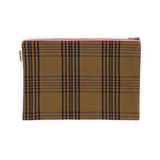 ROSE IN APRIL Flat Bag - Tan Tartan