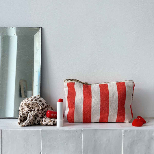 ROSE IN APRIL Small Bag - Red/Cream Stripes