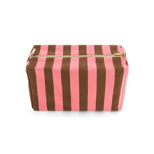 ROSE IN APRIL Wash Bag - Pink/Olive Stripes