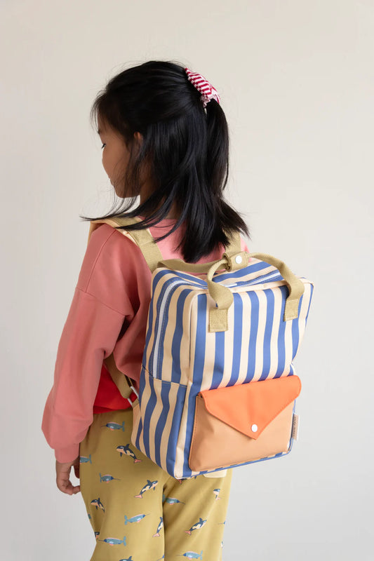 STICKY LEMON Backpack - Medium - Envelope Blue Stripes