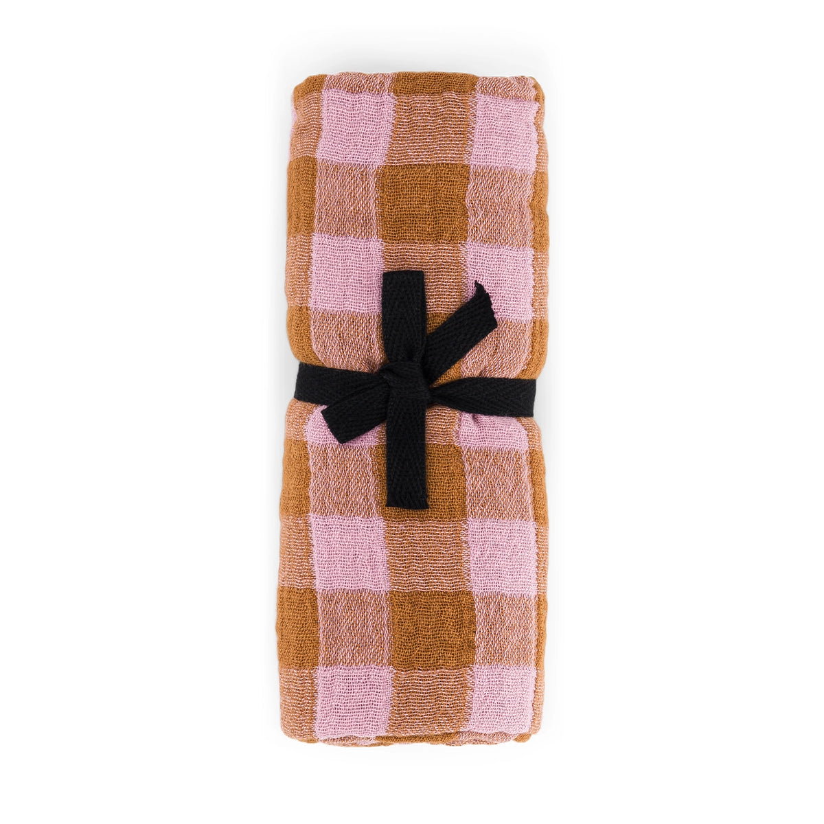 ROSE IN APRIL Swaddle - Caramel/Lilac Gingham