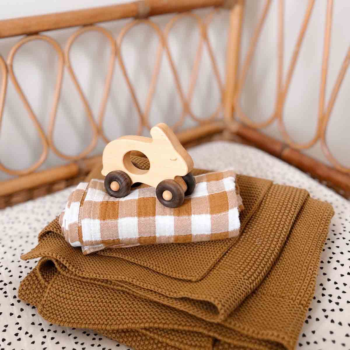 ROSE IN APRIL Swaddle - Caramel Gingham