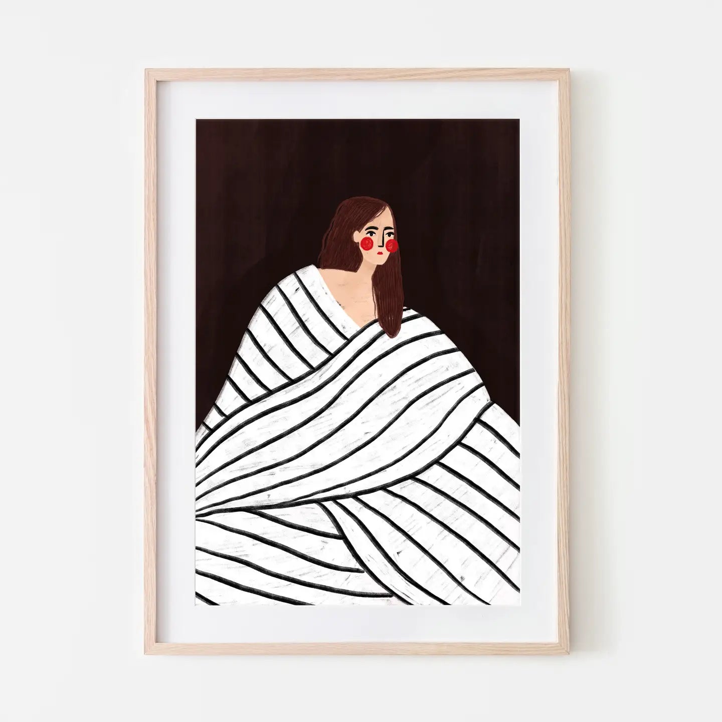 Bea Muller Print - The woman with the black & white stripes A3